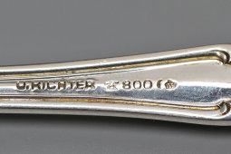Винтажный серебряный нож для рыбы, 800 проба, O. Richter, Европа, 1-я пол. 20 в.