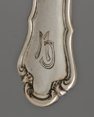 Винтажный серебряный нож для рыбы, 800 проба, O. Richter, Европа, 1-я пол. 20 в.