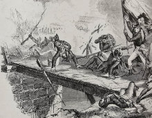 Гравюра в паспарту «Наполеон: битва при Арколе» (Passage du pont d'Arcole),  Гораций Верне, Европа, 19 в.
