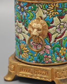 Старинная настольная керосиновая лампа R. Ditmar Wien со львами, Австрия, Вена, кон. 19, нач. 20 вв.