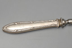 Антикварный набор для мяса: большой нож с вилкой, серебро 800 пр., Германия, нач. 20 в.