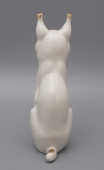 Фигурка «Рысь белая», Дмитровский фарфоровый завод в Вербилках, 1950-60 гг., фарфор.