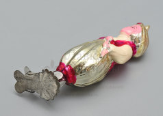 Новогодняя ёлочная игрушка на прищепке «Маленький Мук», стекло, 1950-е