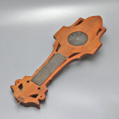 Старинная настенная метеостанция в деревянном корпусе: термометр и барометр, Е. Зальцфищ и Ко, Россия, кон. 19, нач. 20 вв.