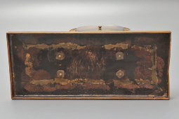 Антикварный кабинетный комплект из часов и барометра в морском стиле «Корабельные штурвалы», латунь, позолота, Европа, 18 и 19 вв.