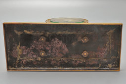 Антикварный кабинетный комплект из часов и барометра в морском стиле «Корабельные штурвалы», латунь, позолота, Европа, 18 и 19 вв.