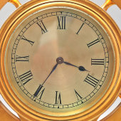 Антикварный кабинетный комплект из часов и барометра в морском стиле «Корабельные штурвалы», латунь, позолота, Европа, 18 и 19 вв.