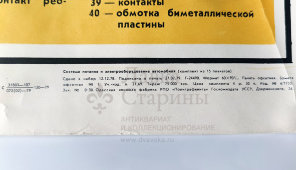 Учебный плакат «Контрольно-измерительные приборы» из серии «Система питания и оборудования автомобиля», худ. Добровольский В. Н., изд-во ДОСААФ СССР, Одесса, 1979 г.