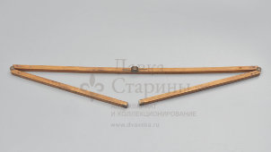 Антикварная складная линейка в 1 аршин (16 вершков и 28 дюймов), дерево, латунь, Великобритания для России, кон. 19, нач. 20 вв.
