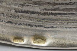 Серебряный питьевой набор «Коньячный» из кувшинчика с 6 рюмками, 875 пр., чернение, 1950-е