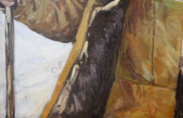 Советская живопись, портрет «Колхозный сторож», художник Блохин И. С., холст, масло, СССР, 1930 г.