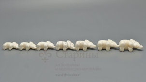 Комплект винтажных слоников из 7 штук, мрамор, редкость, СССР, 1960-70 гг.