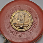 Старинная рулетка для измерений на железнодорожных путях, 10 м, кожаный корпус, Европа, кон. 19, нач. 20 вв.