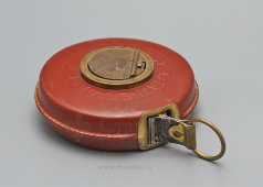 Старинная рулетка для измерений на железнодорожных путях, 10 м, кожаный корпус, Европа, кон. 19, нач. 20 вв.