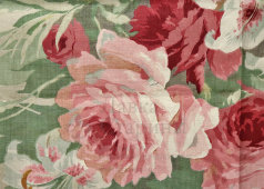 Образец, отрез старинной ткани «Пионы», Трёхгорная мануфактура, г. Москва, 1-я четв. 20 в.