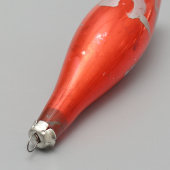 Агитационная ёлочная игрушка-сосулька «Серп и молот», стекло, СССР, 1930-40 гг.