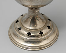 Старинная керосиновая лампа, никелированная латунь, Россия, кон. 19 в.