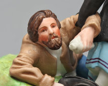 Скульптура «Из кабака. Крестьянка с ребенком, поднимающая пьяного мужа», бисквит, завод Гарднера, 1870-1900 гг.