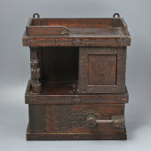 Деревянный шкафчик с колонкой, по эскизу Е. Д. Поленовой, Абрамцево, н. 20 в.