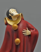Статуэтка в стиле ар-деко «Клоун Паяччи», автор Ролан Пэрис, бронза, кость, мрамор, Европа, 1920-е