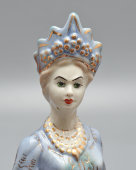 Статуэтка «Хозяйка медной горы с каменным цветком»,  скульптор Шушканова Л., Гжель, 1950-60 гг.