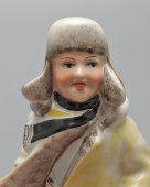 Статуэтка «Юный лыжник», скульптор Голембовская (Болзан) С. В., редкая роспись, Рижский фарфор, 1960-70 гг.