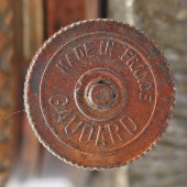 Старинная керосиновая лампа «Гномы-пожарные», шпиатр, латунь, деревянная подставка, Gaudard, Франция, 1-я пол. 20 в.