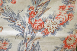 Образец, отрез старинной ткани с цветочным принтом, Трёхгорная мануфактура, г. Москва, 1-я четв. 20 в.