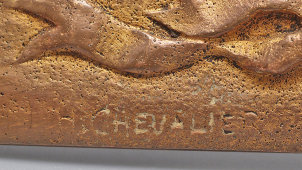 Старинный бронзовый нож для писем периода Первой мировой войны, автор H. Chevalier, Франция, 1914-18 гг.