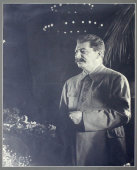 Старое советское фото «Портрет И. В. Сталина», паспарту, багет, СССР, 1930-40 гг.