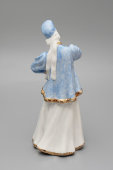 Cтатуэтка «Лебедушка» в синем костюме, скульптор Бржезицкая А. Д., фарфор ДЗ Дулево, 1966 г.
