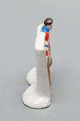 Статуэтка, миниатюра «Вратарь Третьяк» (хоккеист), скульптор В. А. Шестопалов, Первомайский фарфоровый завод (Песочное), 1970-е
