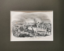 Гравюра в паспарту «Наполеон: сражение при Лютцене» (Bataille de Lutzen), Европа, 19 в.