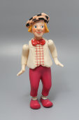 Советская игрушка, кукла «Клоун Олег Попов» на резинках, пластмасса , 1960-е