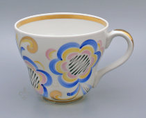 Большая чайная пара, 900 мл, фарфор, живопись, Вербилки, 1950-60 гг.