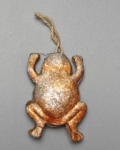 Винтажная ёлочная игрушка «Лягушка», довоенный картонаж, СССР, 1930-40 гг.