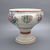 Старинная церковная чаша, Гжель, фаянс, 19 век