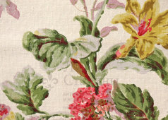 Образец, отрез старинной ткани «Буйное цветение», Трёхгорная мануфактура, г. Москва, 1-я четв. 20 в.