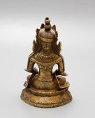 Старинная статуэтка буддийского божества, бронза, Китай, 19 в.