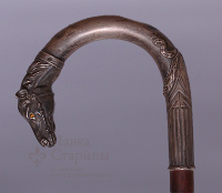 Трость с серебряной ручкой, серебро 900 пр., Европа, кон. 19, нач. 20 в.
