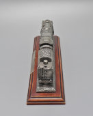 Подарок железнодорожнику, модель британского пассажирского паровоза «92220 Evening Star» (Вечерняя звезда), белый металл, дерево, Великобритания, 1960-70 гг.