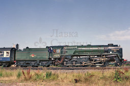 Подарок железнодорожнику, модель британского пассажирского паровоза «92220 Evening Star» (Вечерняя звезда), белый металл, дерево, Великобритания, 1960-70 гг.