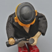 Старинная заводная, механическая игрушка «Пьющий Сэм алкоголик», пластмасса, металл, ткань, компания ALPS, Япония, 1950-60 гг.