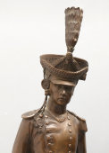 Скульптура «Военный офицер времен Отечественной войны 1812 г.», бронза, камень, Европа, 19 в.