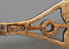 Советская серебряная брошь с рубином и горным хрусталем, серебро 875 пр., 1950-е