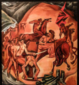 Картина «Наступление», художник Оссовский П. П., холст, масло, СССР, 1960-е