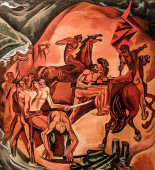 Картина «Наступление», художник Оссовский П. П., холст, масло, СССР, 1960-е