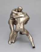 Советская спортивная статуэтка «Борцы», силумин, СССР, 1970-е