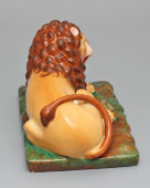 Старинная фарфоровая статуэтка «Лев», частный завод Гжели, 19 в.