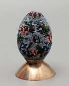 Пасхальное яйцо из бисера «Христос воскрес!», Россия, 1-я половина 19 века, бисер